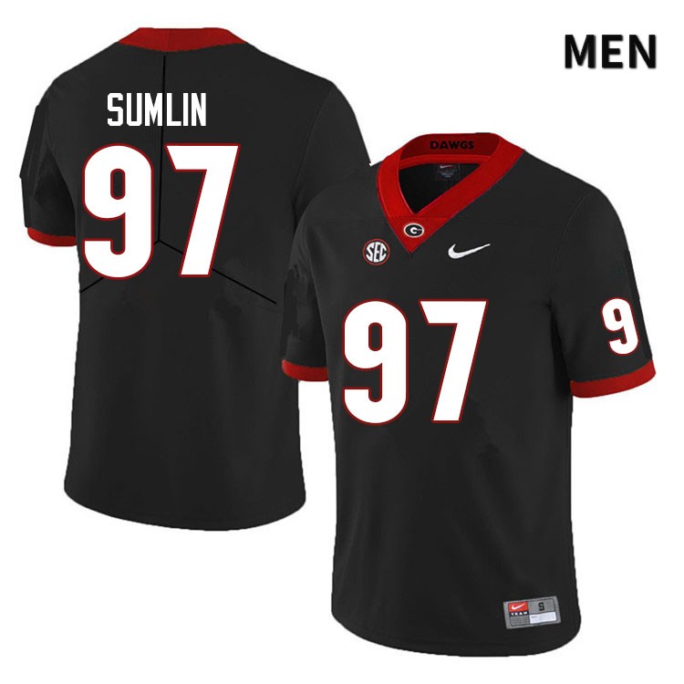 Georgia Bulldogs Men's Matthew Sumlin #97 Black Anniversary Stitched College UGA Football Jersey 23ME010RX